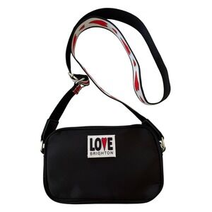 Brighton Love Black Crossbody Bag with Heart Strap